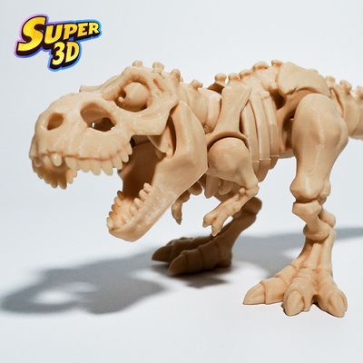 打印霸王龙骸骨多关节可活动手办