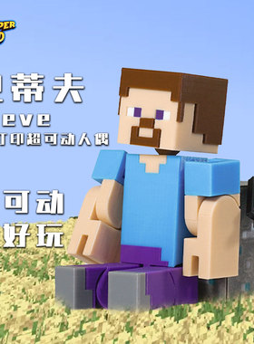 MC我的世界玩具人仔手办史蒂夫多关节可动人偶烦人村民him303摆件