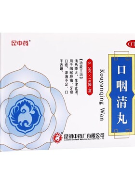 昆中药 口咽清丸(阮氏上清丸) 0.5g*16袋 清热降火 生津止渴