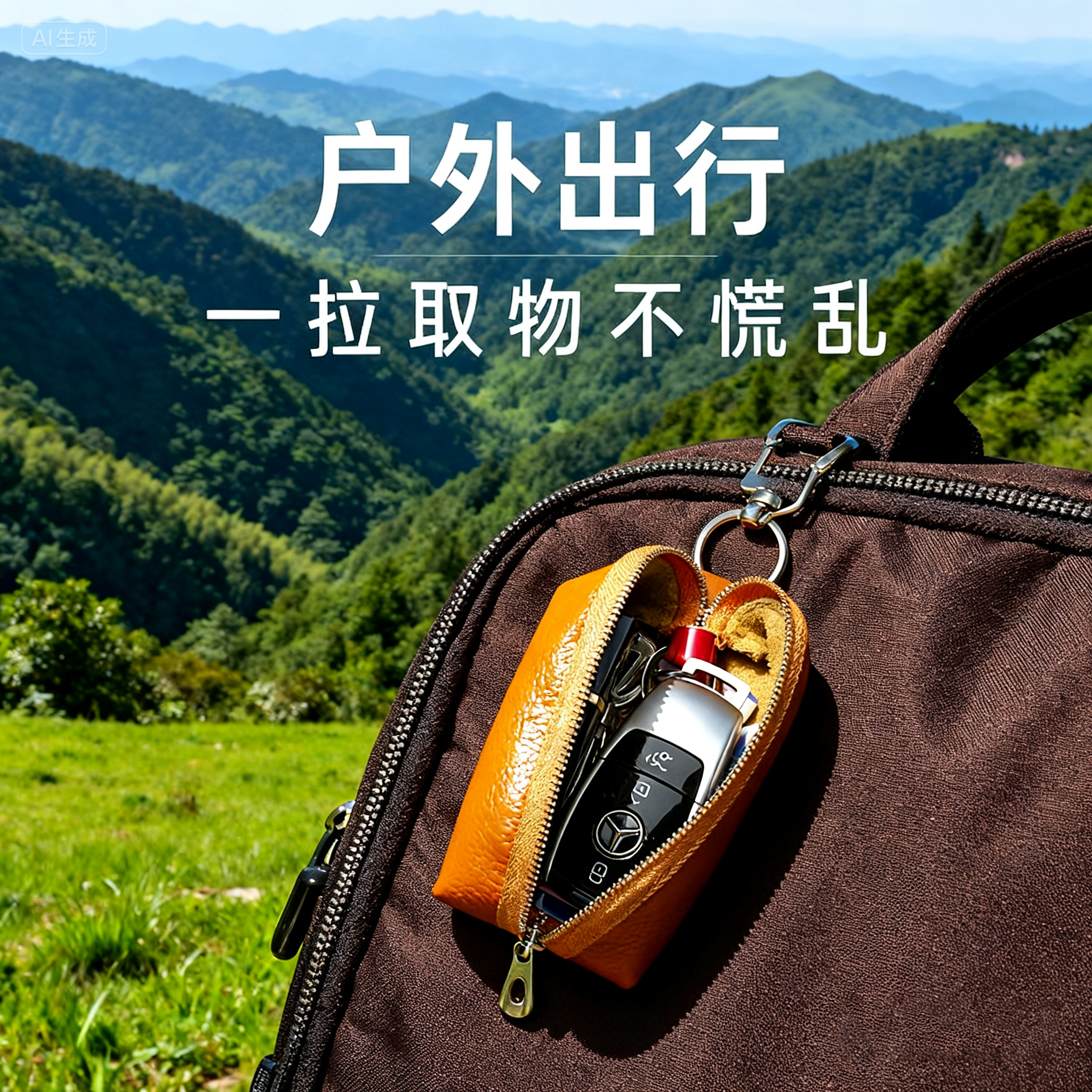 新款复古真软皮钥匙包男款pu皮汽车钥匙包头层皮革防丢零钱收纳包