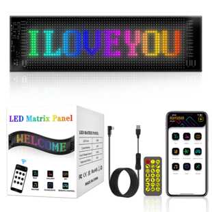 汽车led车载柔性软屏20x64led智能车贴后窗像素动画文字显示软屏