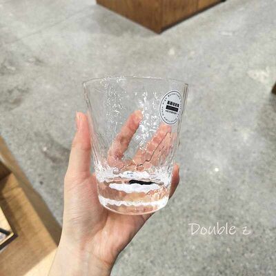 高硼硅耐高温玻璃杯透明冷热两用茶杯 锤目纹圆形200-300ml咖啡杯