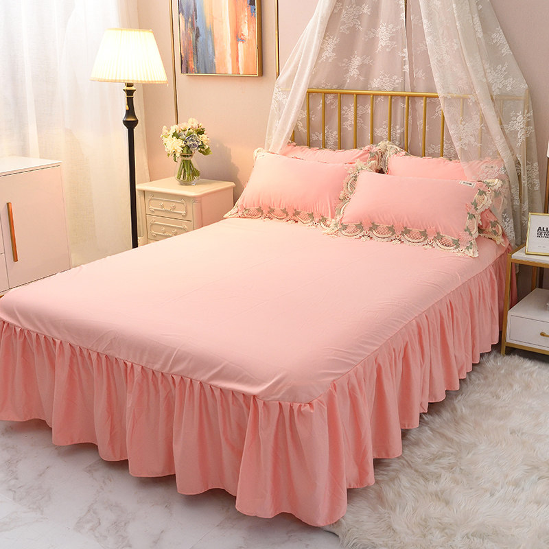 床裙床罩单件床套防滑固定纯色蕾丝真丝保护套床单花边纯色遮丑,床上用品,床裙,淘宝优惠券,粉丝福利购,淘宝优惠卷