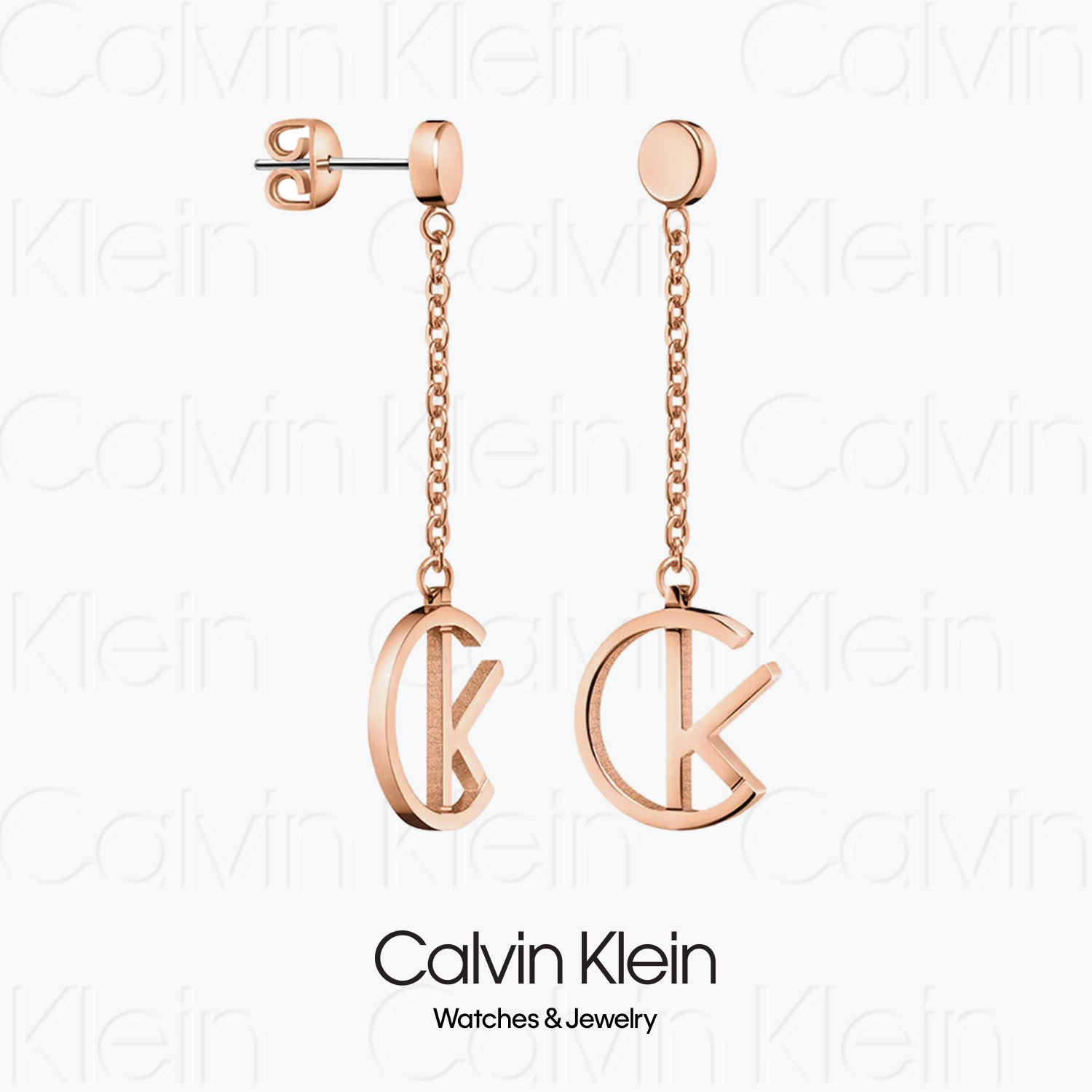 CalvinKleinLogo字母设计耳环