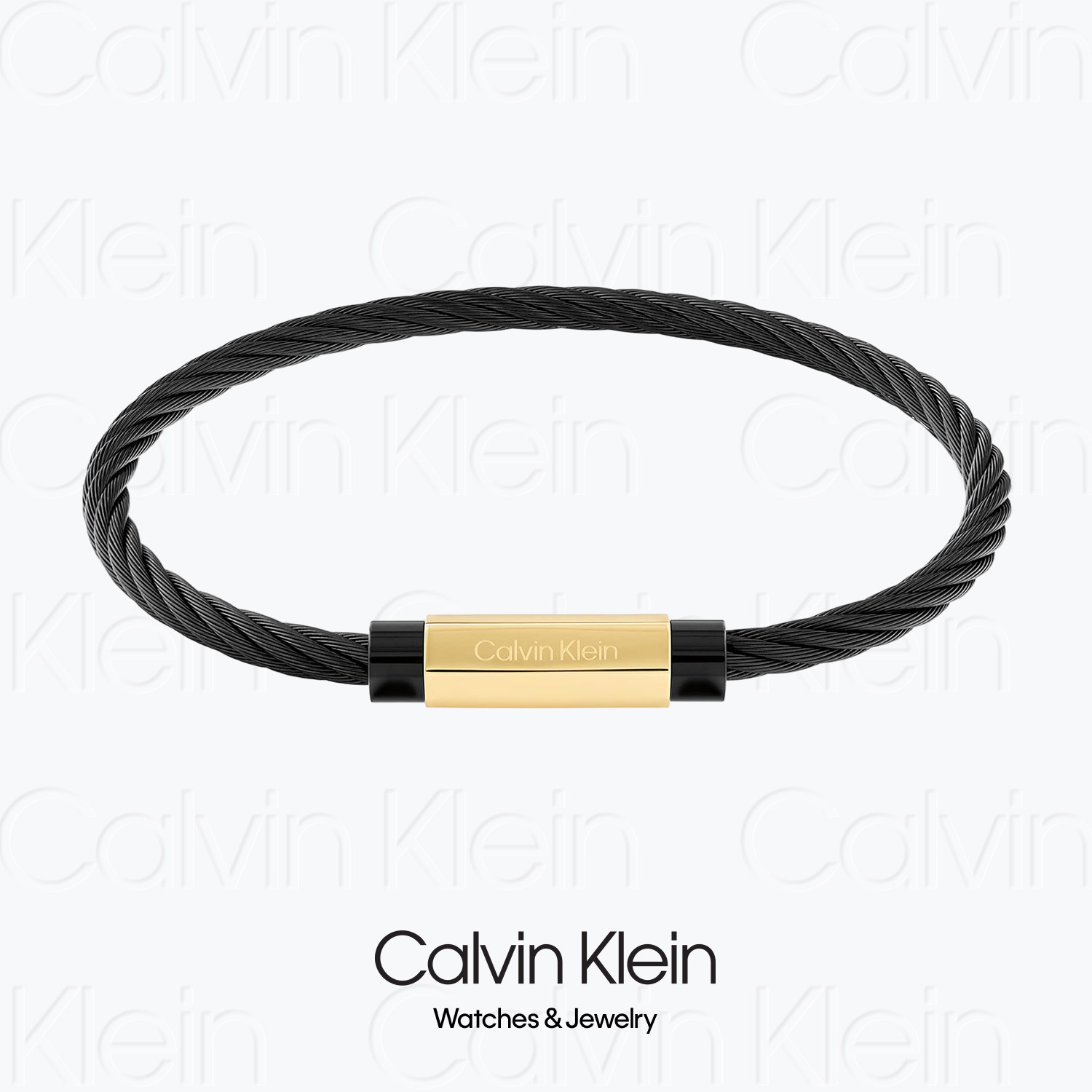 BRACELET - 2023 Modern Grid 35000420 - CK男士编织钢黑金手链