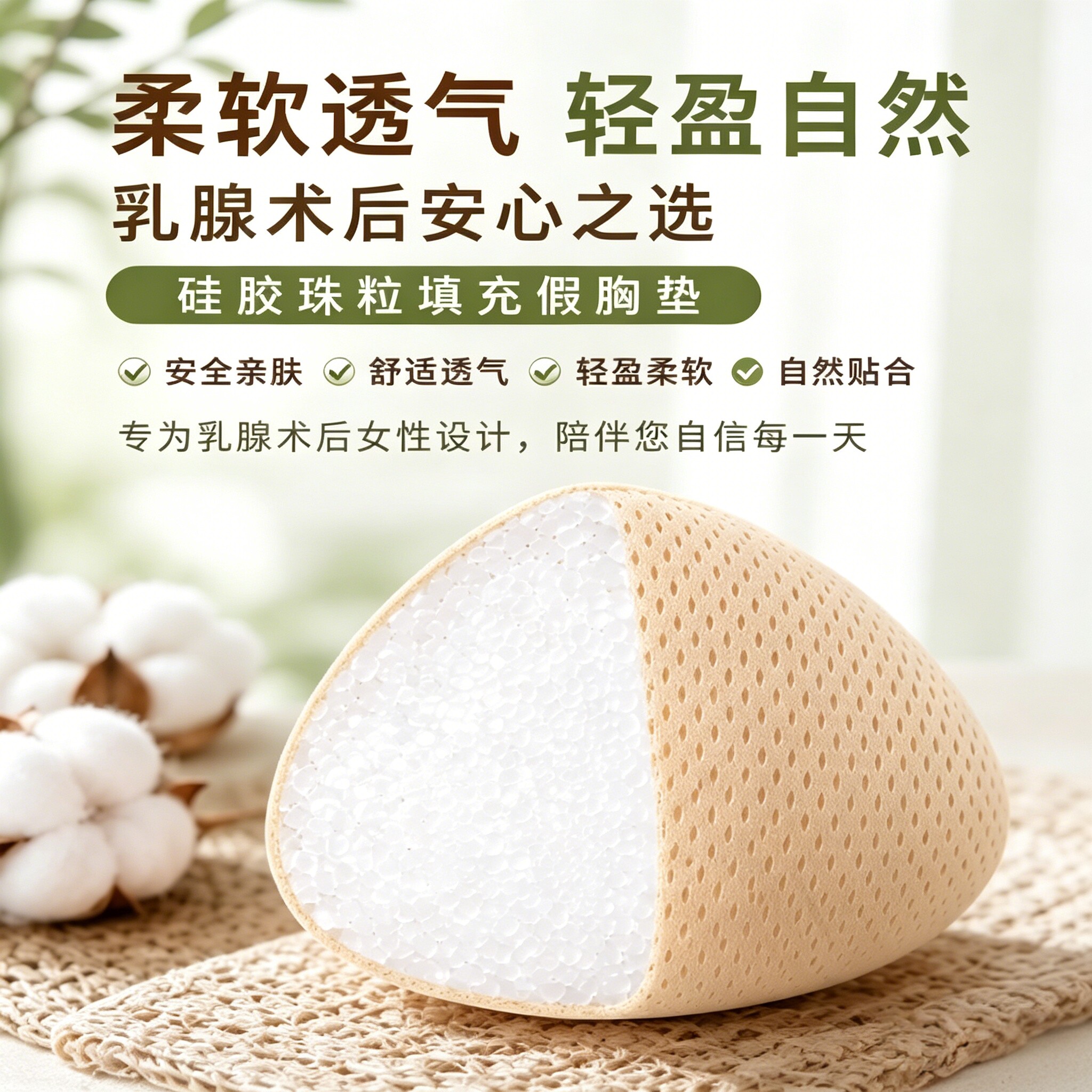透气不闷湿热销义乳硅胶珠粒填充不易塌陷乳腺术后替换仿真乳垫