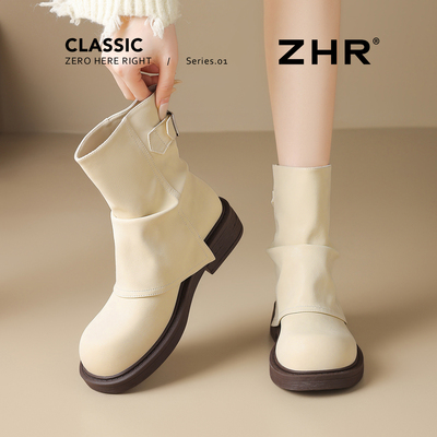 【爆款T0P.1】白色加绒堆堆短靴