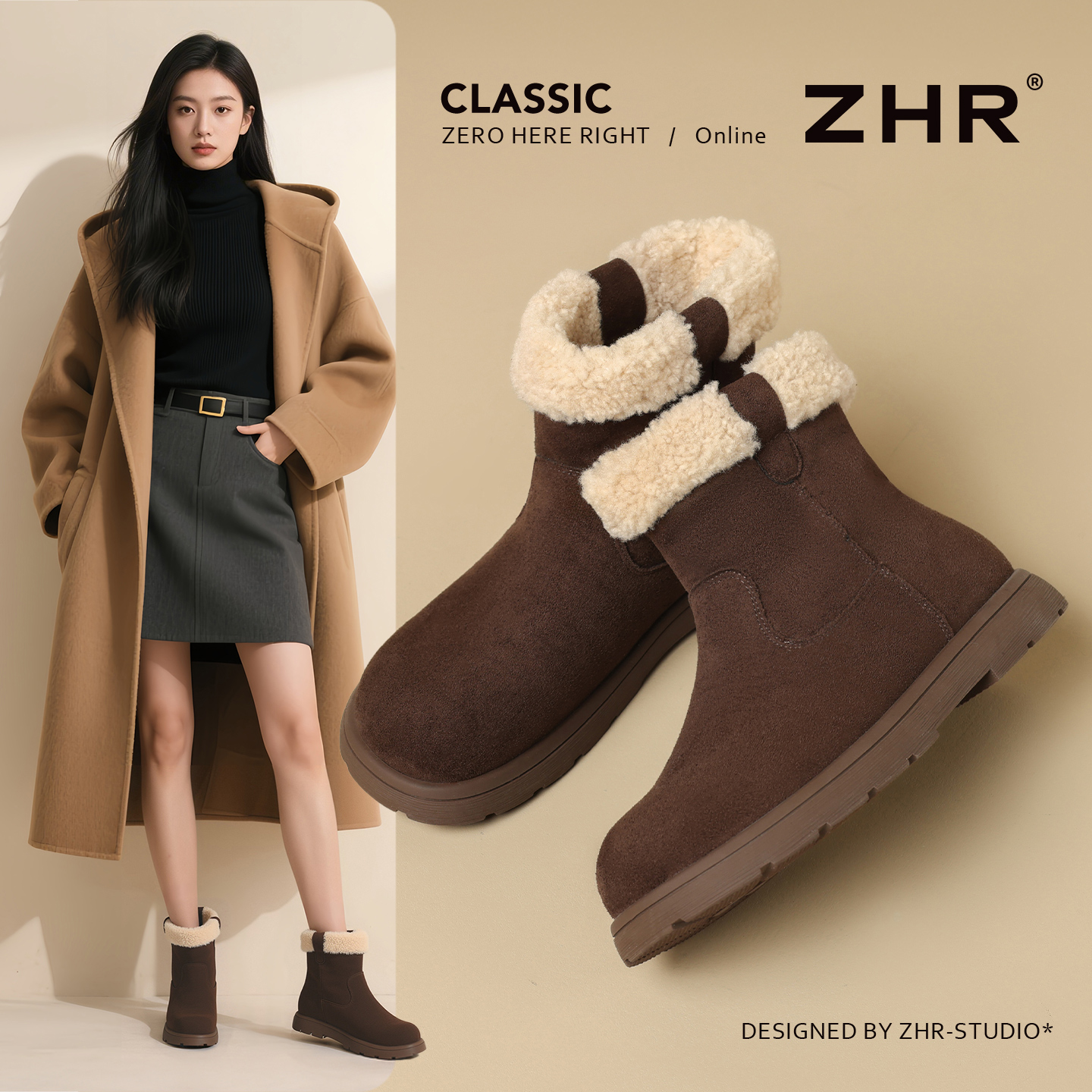 【T0P.1巴恩风雪地靴】保暖抗风