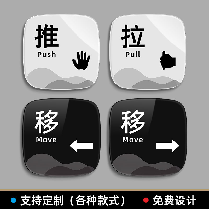 亚克力创意推拉移门贴门牌