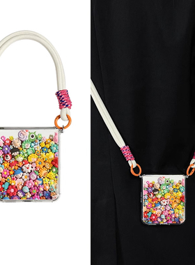 适用于摩托罗拉razr60折叠屏手机壳新款小公仔斜挎带挂绳moto razr50软壳高级ultra全包防摔motorazr40透明套