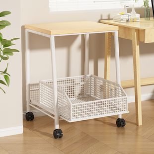 打印机可移动置物架带轮子复印机支架办公室桌边落地多层文件资料