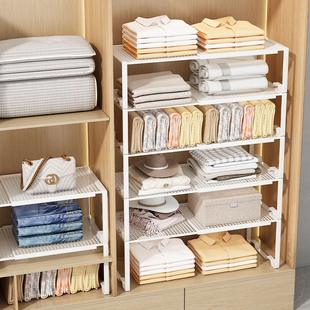 衣柜分层隔板分层架橱柜收纳可伸缩收纳架置物架柜子空间利用神器