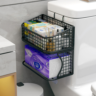 多功能厕所卫生纸卷纸置物架免打孔卫生间马桶侧面壁挂架子抽纸盒