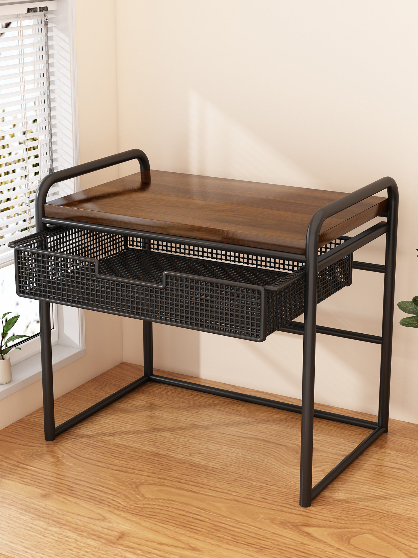 小型打印机架桌面双层覆印机储物架多功能办公桌主机储物架