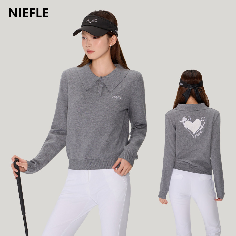 Niefle高尔夫女装秋冬新针织毛衣