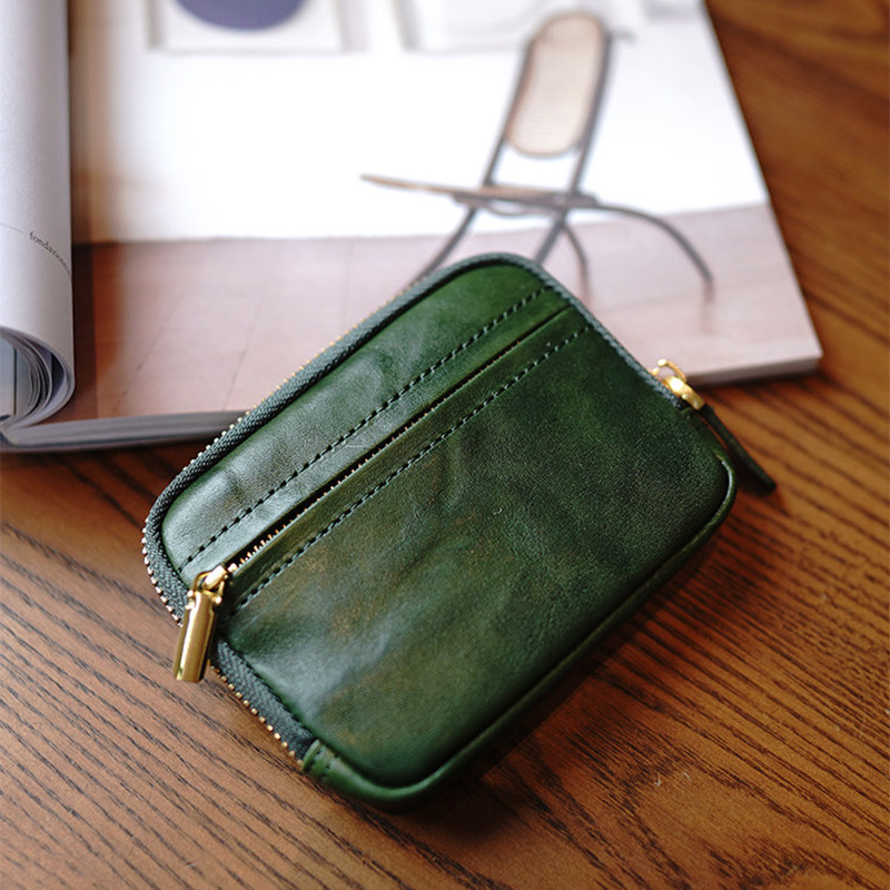 简约复古日韩风短款钱包女青年拉链收纳包质感女士便携多功能钱包