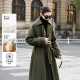 匹马棉桑蚕丝羊毛长款 知喜ziJoy 军绿色大衣秋冬简约百搭保暖