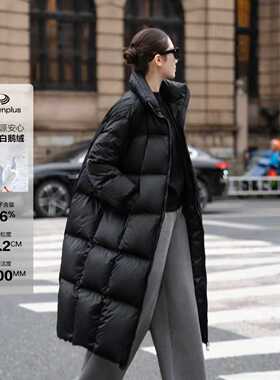 【知喜ziJoy】三星安心鹅绒黑色廓形长款保暖鹅绒羽绒服女防钻风
