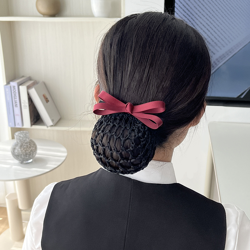 护士头花网兜银行工作领结职业盘头发网衬衫领饰套装简约气质耐用