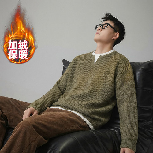 加绒保暖假两件毛衣针织衫