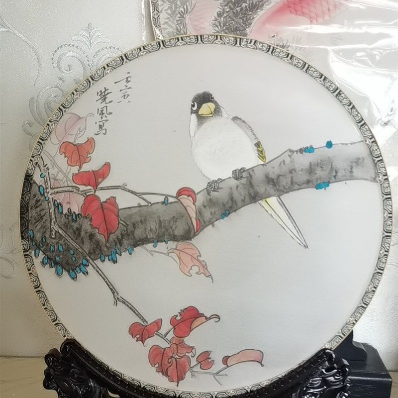 熟绢空白扇框带底座工笔画书法绘画中国风居家装饰