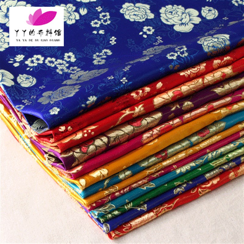 金丝银丝提花布 古装汉服旗袍COS服装面料织锦缎舞台服装辅料