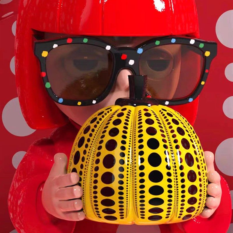 草间弥生主理人雕塑摆件潮玩模型设计师工作室