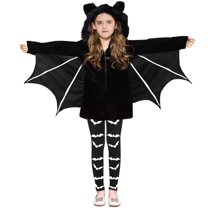 儿童蝙蝠装衣服万圣节男蝙蝠披风猫女斗篷万圣节鬼节cos演出服秋