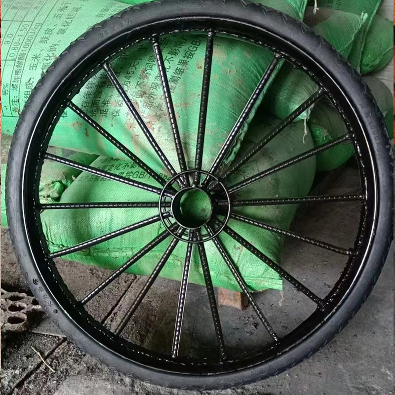 手推车翻斗车加厚实心轮子工地环卫人力车加固轮胎