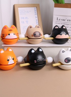 猫咪木鱼摆件一敲烦恼全消可爱解压礼物桌面招财柴犬狗狗办公室