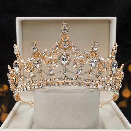 高端皇冠头饰儿童生日公主女童王冠演出女孩花童表演走秀礼服发箍