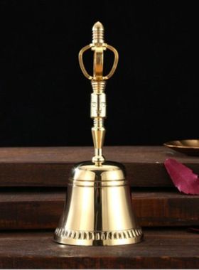 道家佛家法器道士铃纯铜抛光三叉铃三清铃铛手摇铃法铃铜铃铛