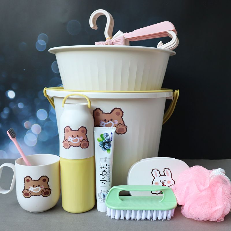开学洗漱用品套装脸盆洗衣桶牙杯皂盒男女学生住校宿舍11件套
