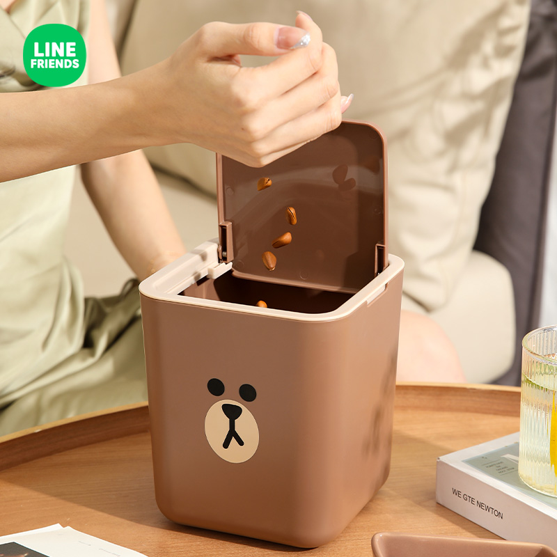 桌面垃圾桶迷你家用宿舍客厅带盖子可爱按压轻奢小号桌上收纳桶纸