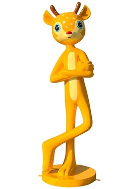 户外卡通鹿雕塑摆件玻璃钢园林景观造景网红打卡商场美陈装饰小品