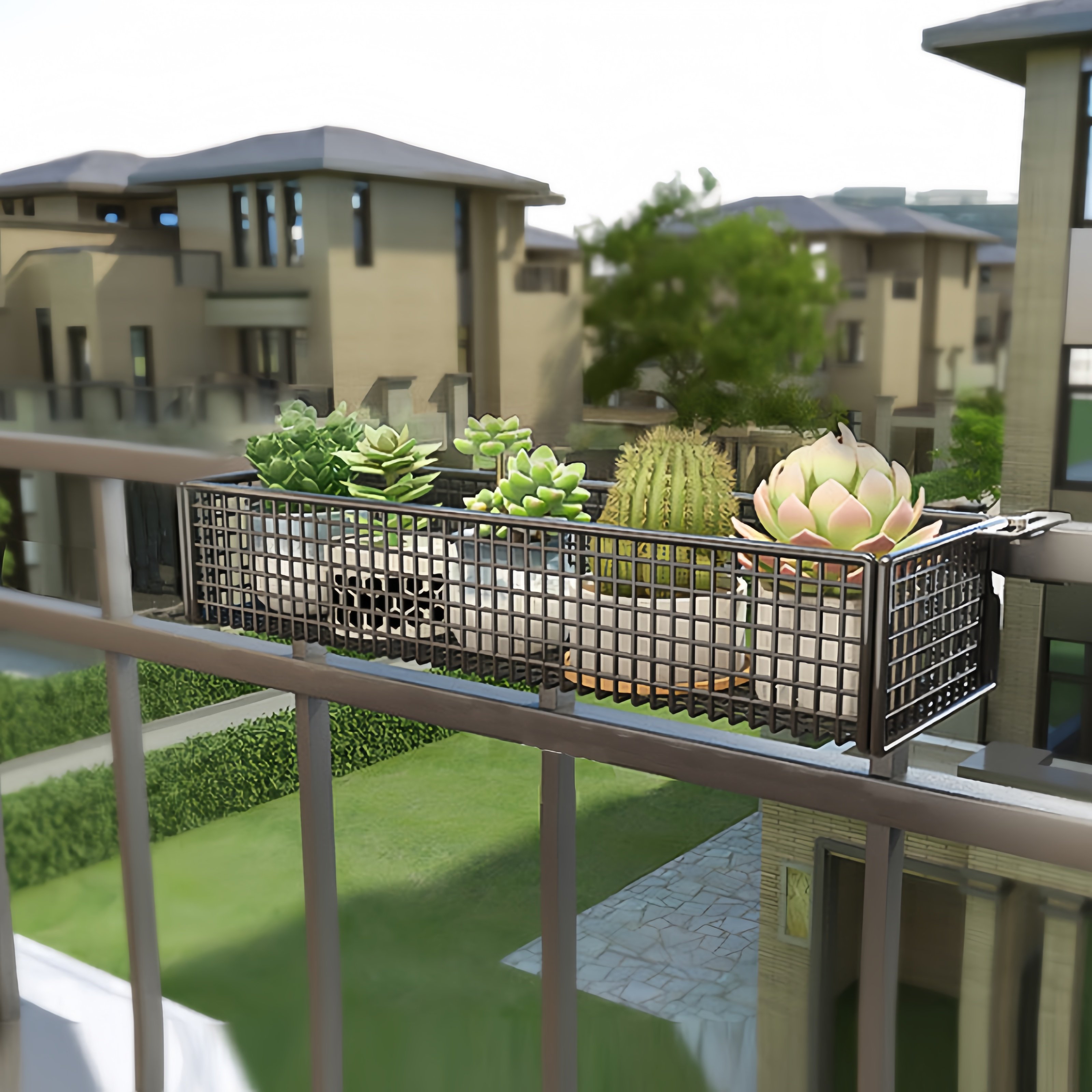 阳台花架置物架护栏悬挂多肉花盆托架窗台架子铁艺挂式栏杆扩展架