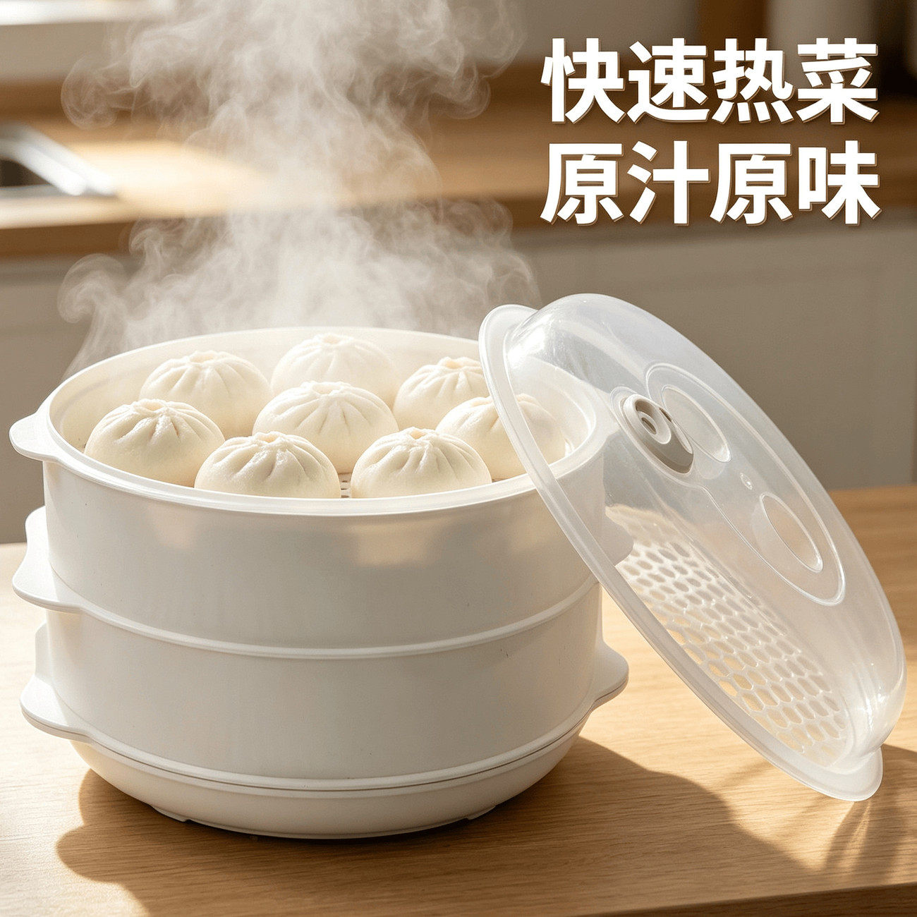 微波炉专用蒸笼加热包子馒头多层加热带盖防溅大容量盒蒸饭