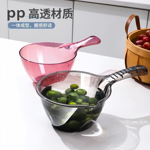 家用厨房透明加深水漂水勺长柄大号塑料舀水勺子加厚水舀子水瓢