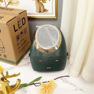 化妆品收纳盒防尘带镜子一体家用桌面梳妆台整理大容量护肤置物架