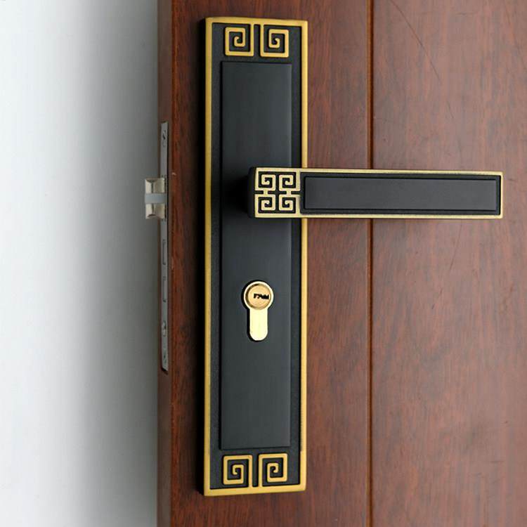 铝合金新中式门锁实木门仿古室内卧室静音门锁房门家用锁具更换