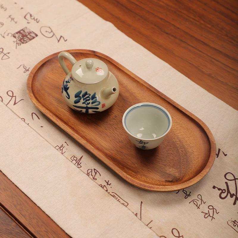 胡桃木咖啡盘创意木托盘椭圆茶盘水果盘干果盘木质餐盘酒水托盘