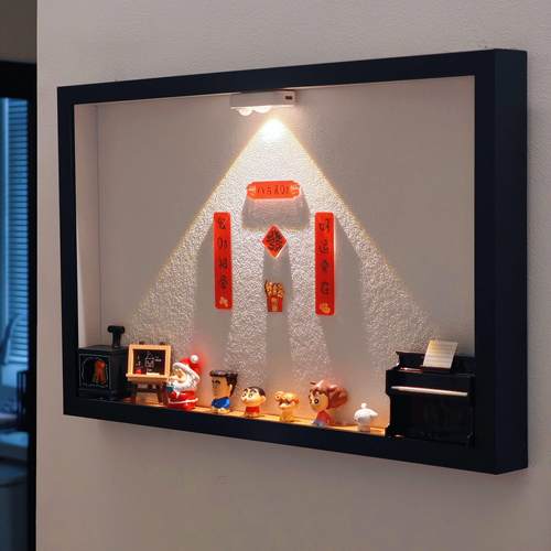 蜡笔小新娃娃屋挂画 画感应夜灯玄关装饰画 画电表箱弱电箱遮挡免