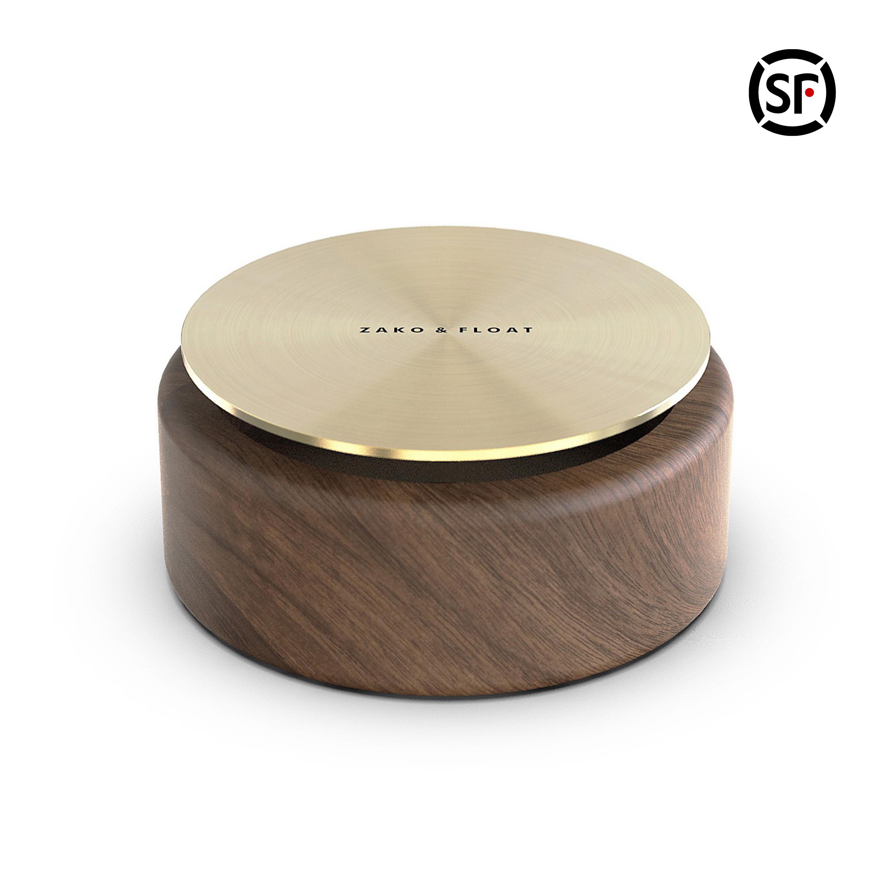 稚手浮生黄铜胡桃实木倒流香盘香炉薰香车用家用创意摆件茶道国风