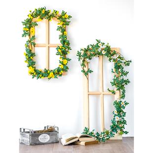 创意植物花藤木窗墙装 饰背景墙挂 饰墙挂房间餐厅墙装