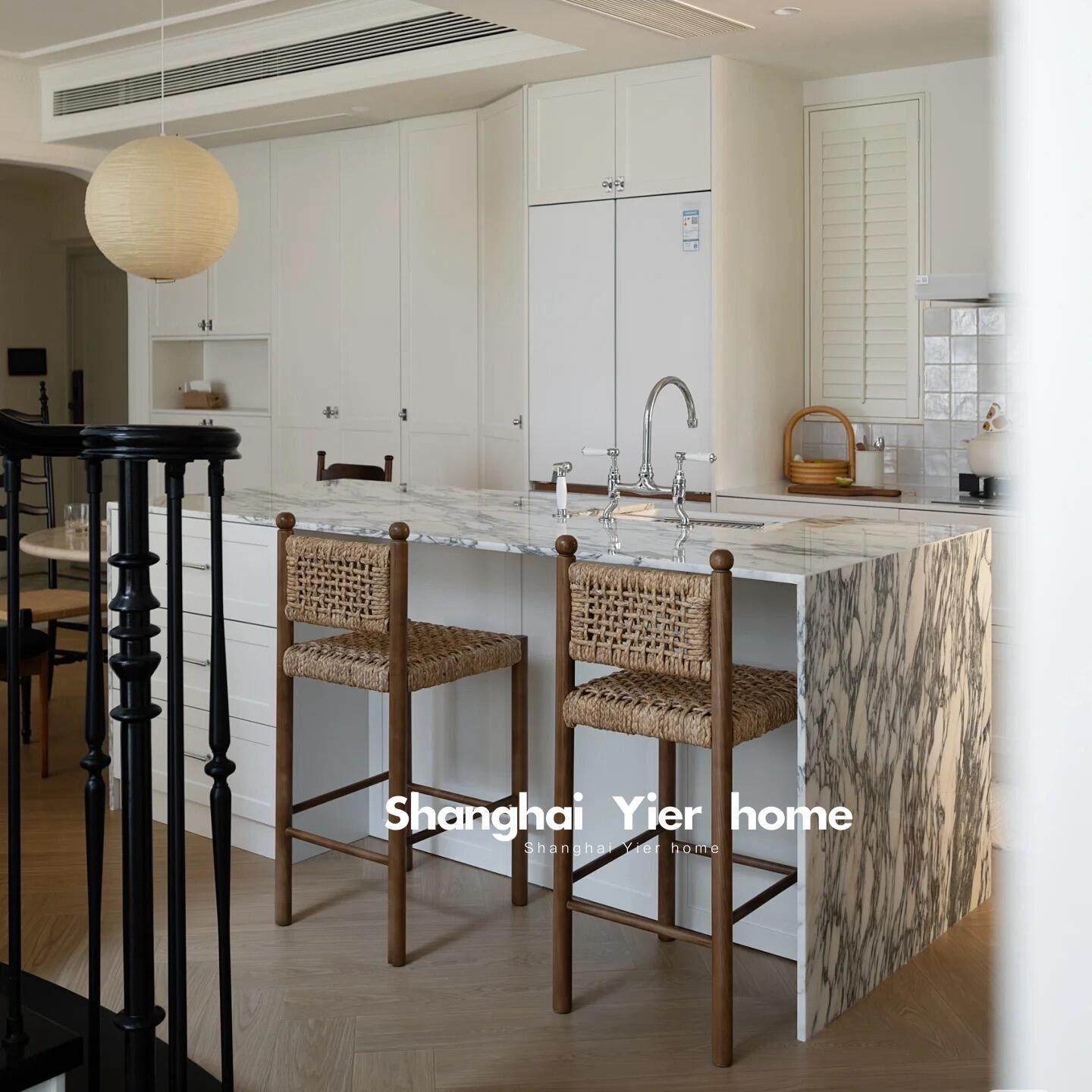 中古实木高脚椅家用咖啡厅吧台椅设计师覆古绳编餐椅岛台椅靠背椅,住宅家具,家用高脚椅,淘宝优惠券,粉丝福利购,淘宝优惠卷