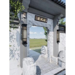 别墅大门壁灯新中式户外壁灯售楼处自建房门柱入户两侧室外壁灯