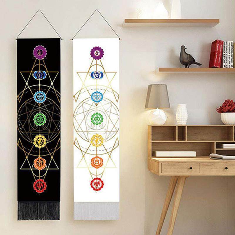 瑜伽装饰墙上挂毯客厅玄关壁毯长方形流苏挂画冥想能量背景墙布,居家布艺,挂毯/壁毯,淘宝优惠券,粉丝福利购,淘宝优惠卷