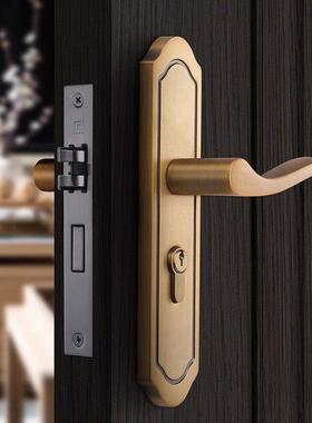 名门中式静音门锁卧室房门家用房间室内门把手典雅彷古锌合金门锁