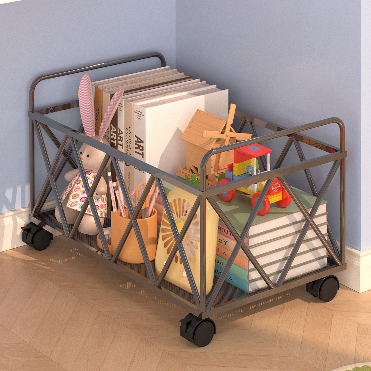 桌下置物架可移动收纳小推车