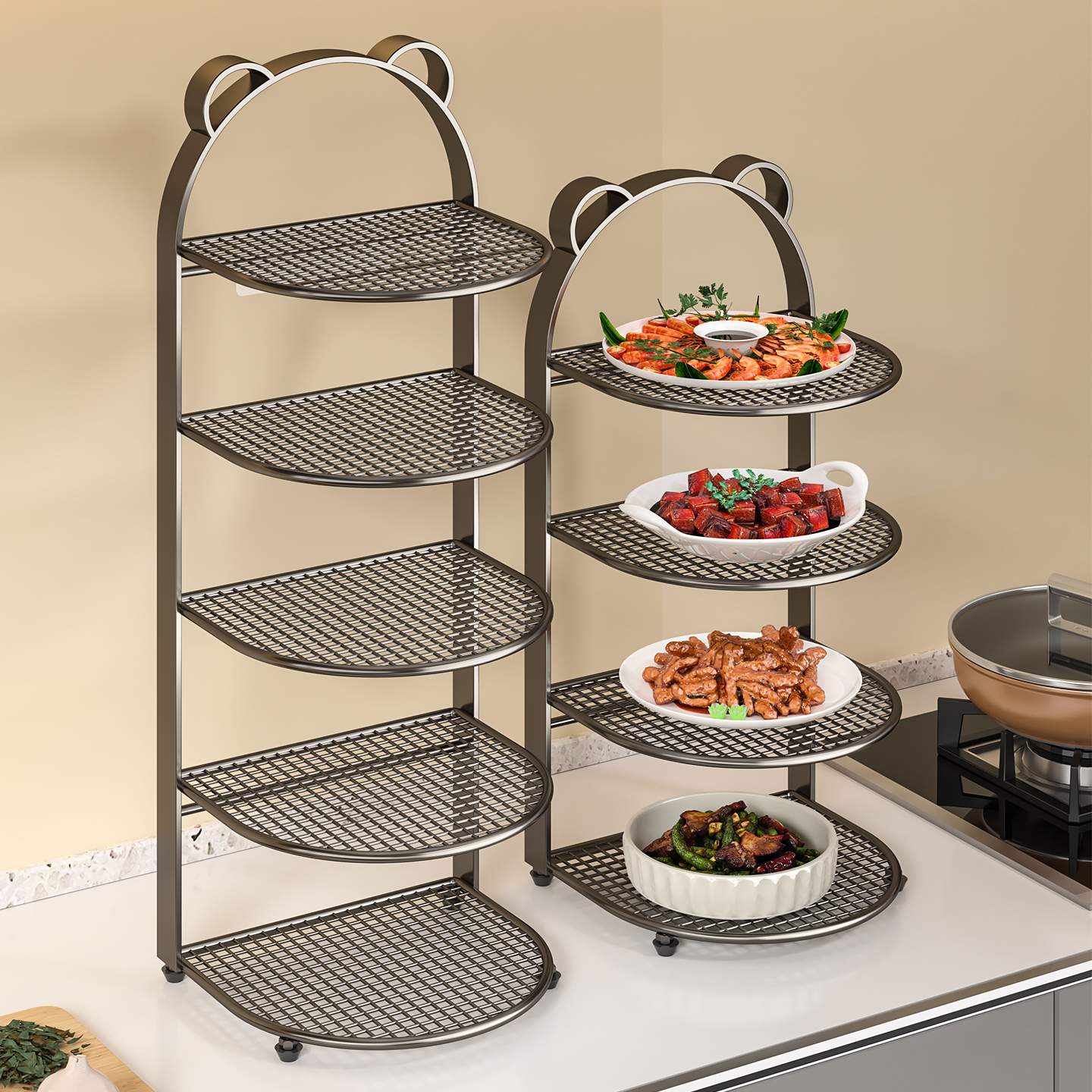 厨房备菜置物架免打孔多功能